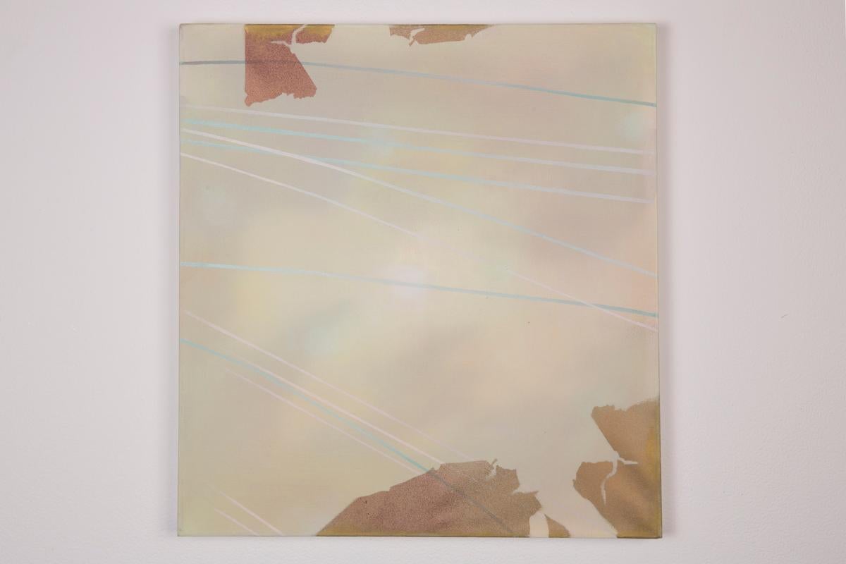 VIEW fa parte di una serie in corso che esplora la luce e il paesaggio del Tennessee. Hartman crea un'immagine su carta e poi stende una serigrafia sopra l'immagine per creare l'immagine finale diffusa che vedi. Infine, la foglia d'oro viene