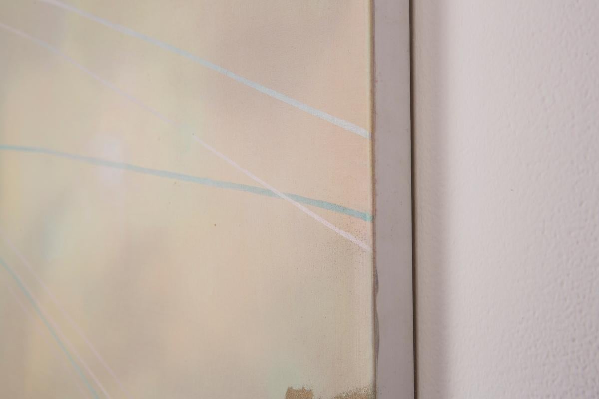 VISTA - Olio, acrilico e vernice spray su carta e rete di poliestere - oro, avorio in vendita 3