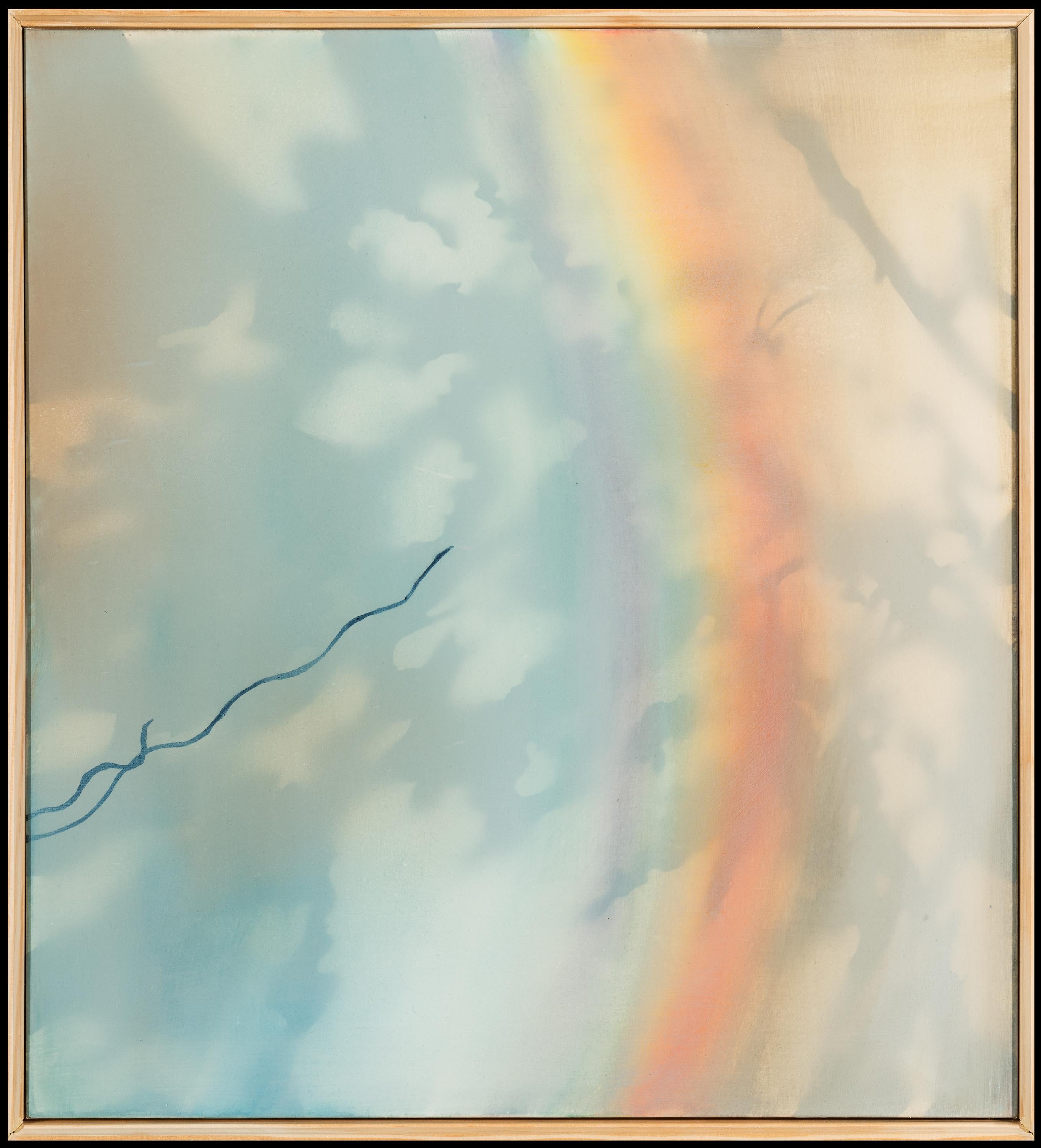WATER AND LIGHT (THE THIEF) - Arcobaleno, pittura naturalistica primaverile con vite Kudzu - Painting di Heather Hartman