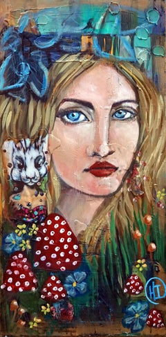 Alice with the Rabbit, Painting, Oil on Canvas