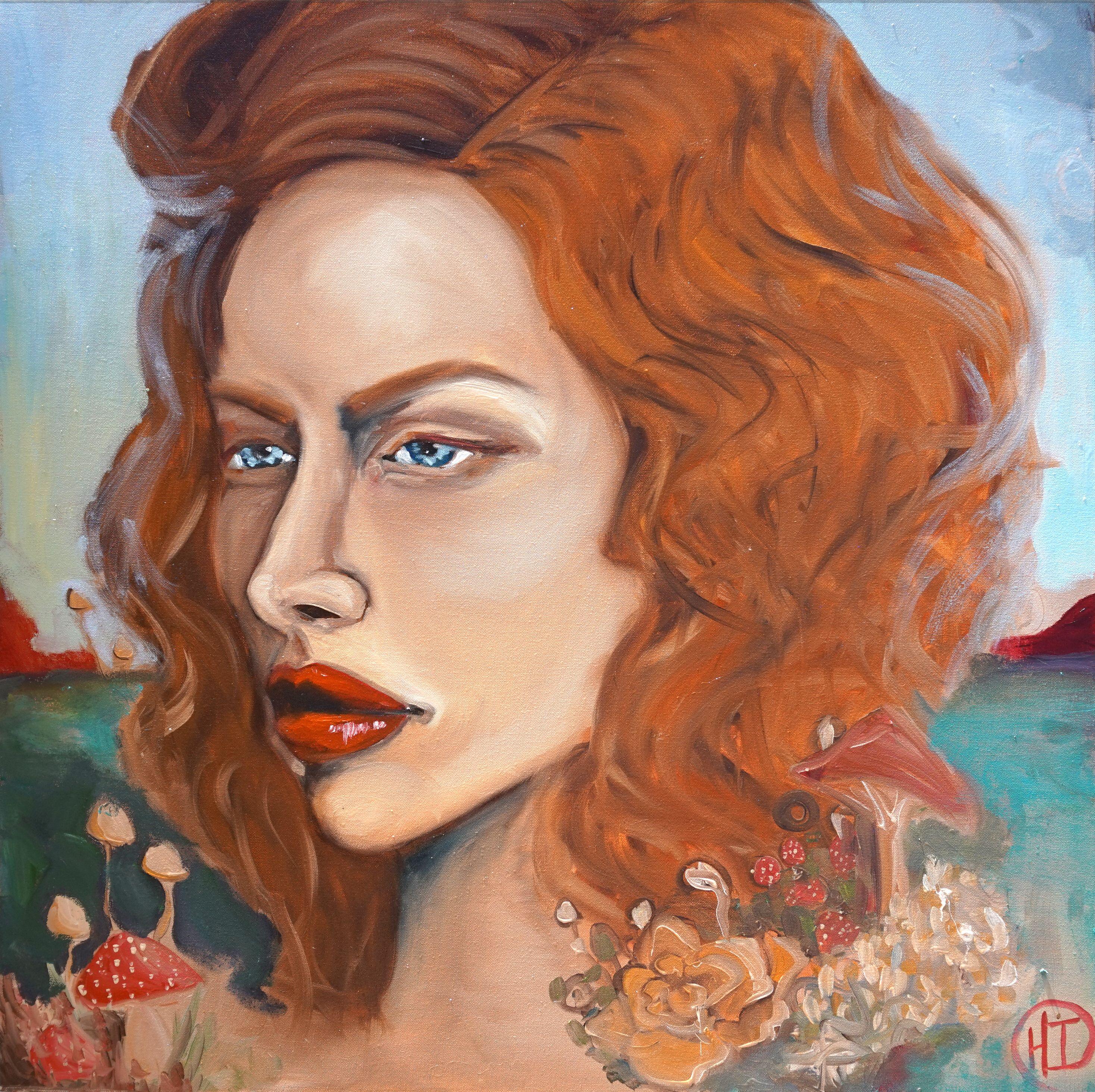 Fungo d'ambiente, Pittura, Olio su tela - Painting di Heather Ireland