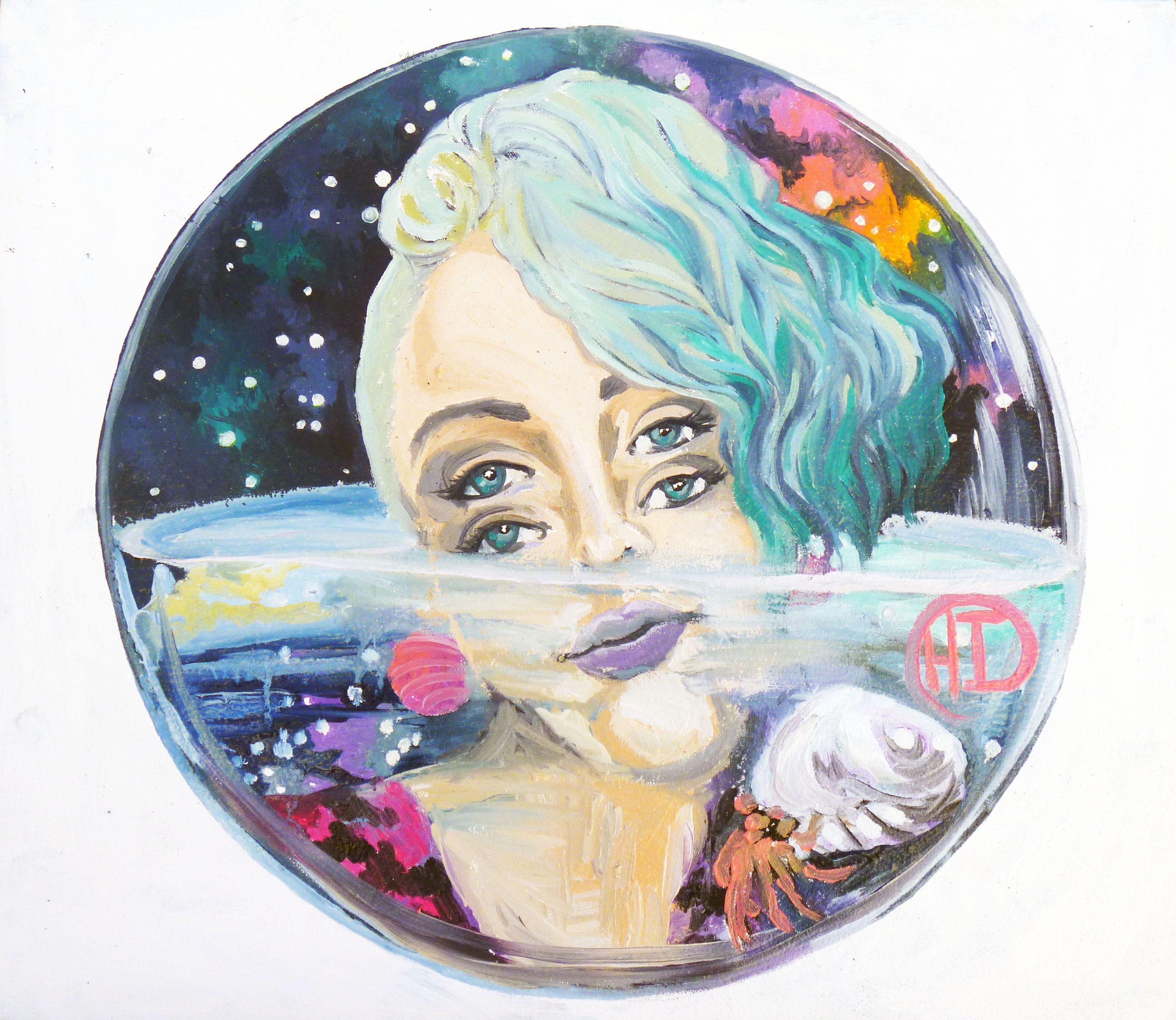 Nukleare Ebbe und Flut, Gemälde, Öl auf Leinwand – Painting von Heather Ireland