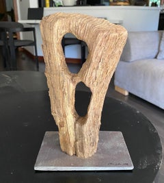 Heather Jansch Signed British United Kingdom Sculptor Abstract Wood Sculpture
