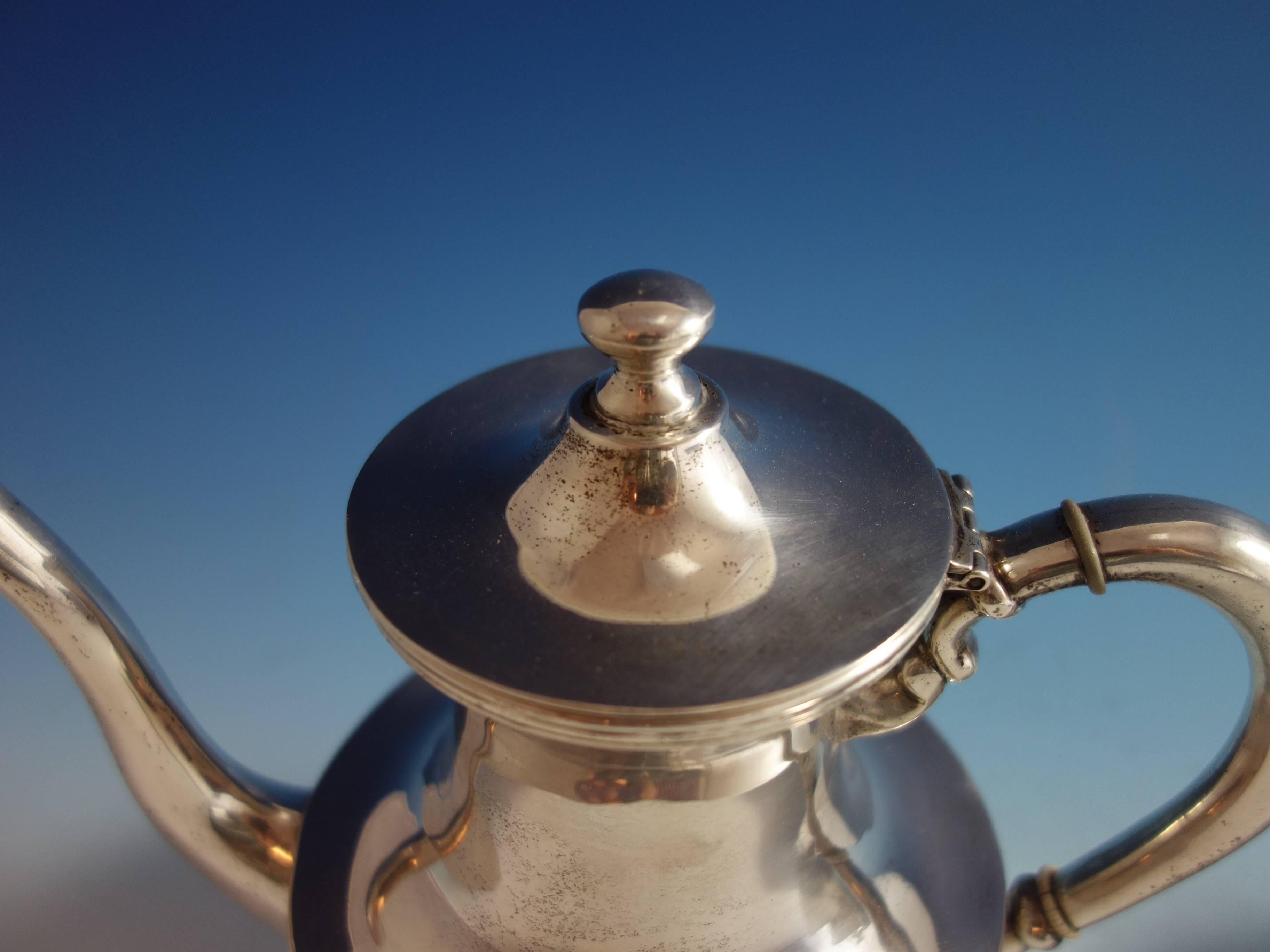 vintage silver tea set with tray