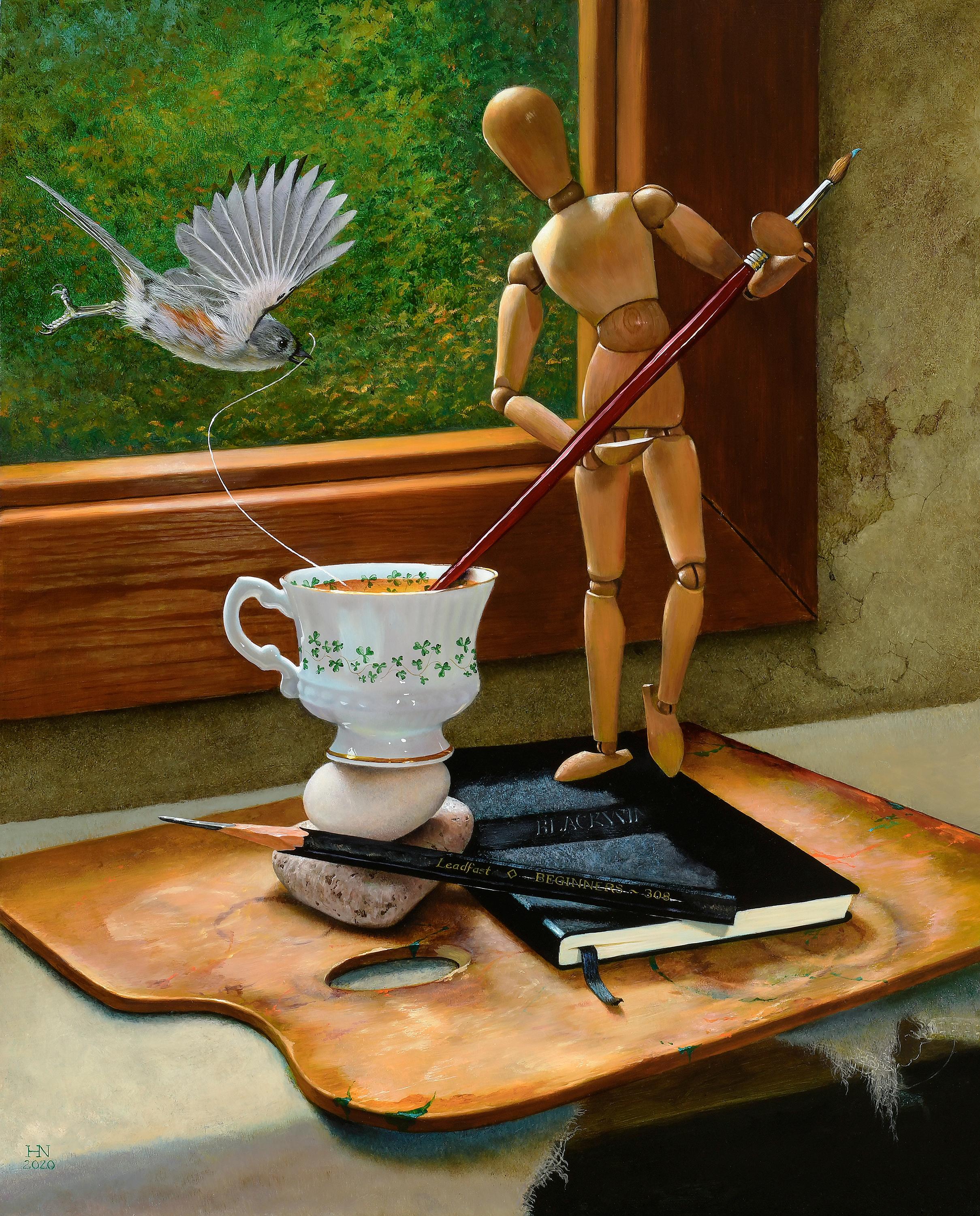 Heather Neill Still-Life Painting – „Calling All Muses“, Ölgemälde