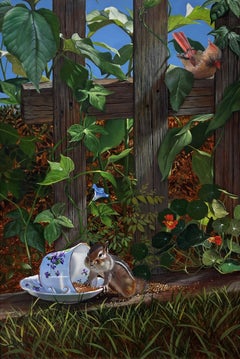 "Munk's Tea Party" (2025) Oil Landscape Painting on Panel