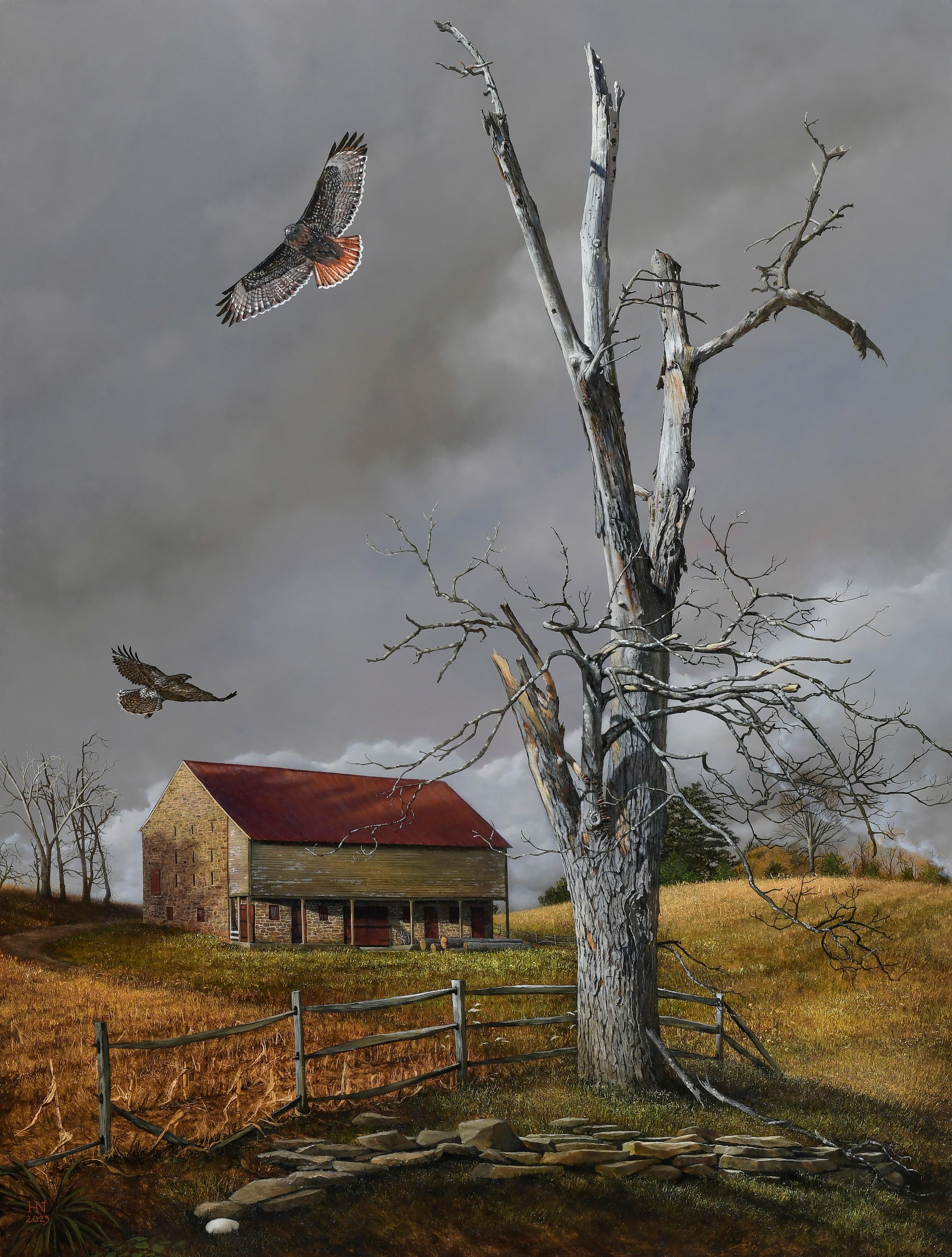 « New Easel View » (2023), peinture à l'huile originale de Heather Neill