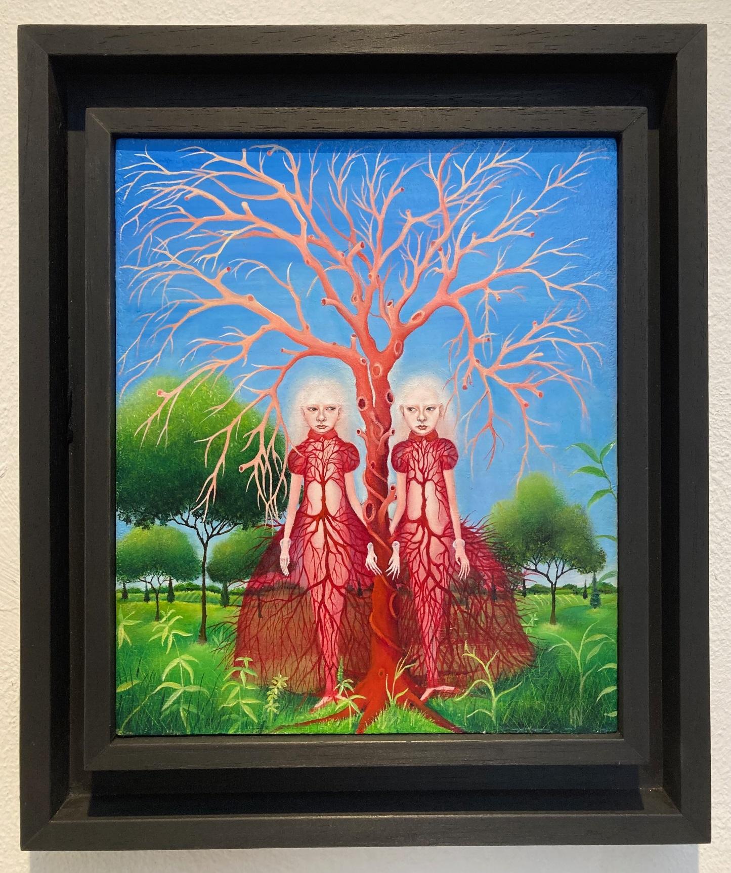 Family Tree Oil Painting on Panel Board Girls Surrealism In Stock
​Heather Nevay was born in Glasgow, Scotland on 13th January 1965.

She studied at Glasgow School of Art and graduated with BA Hons., Art and Design (Printed Textiles) in 1988.

She