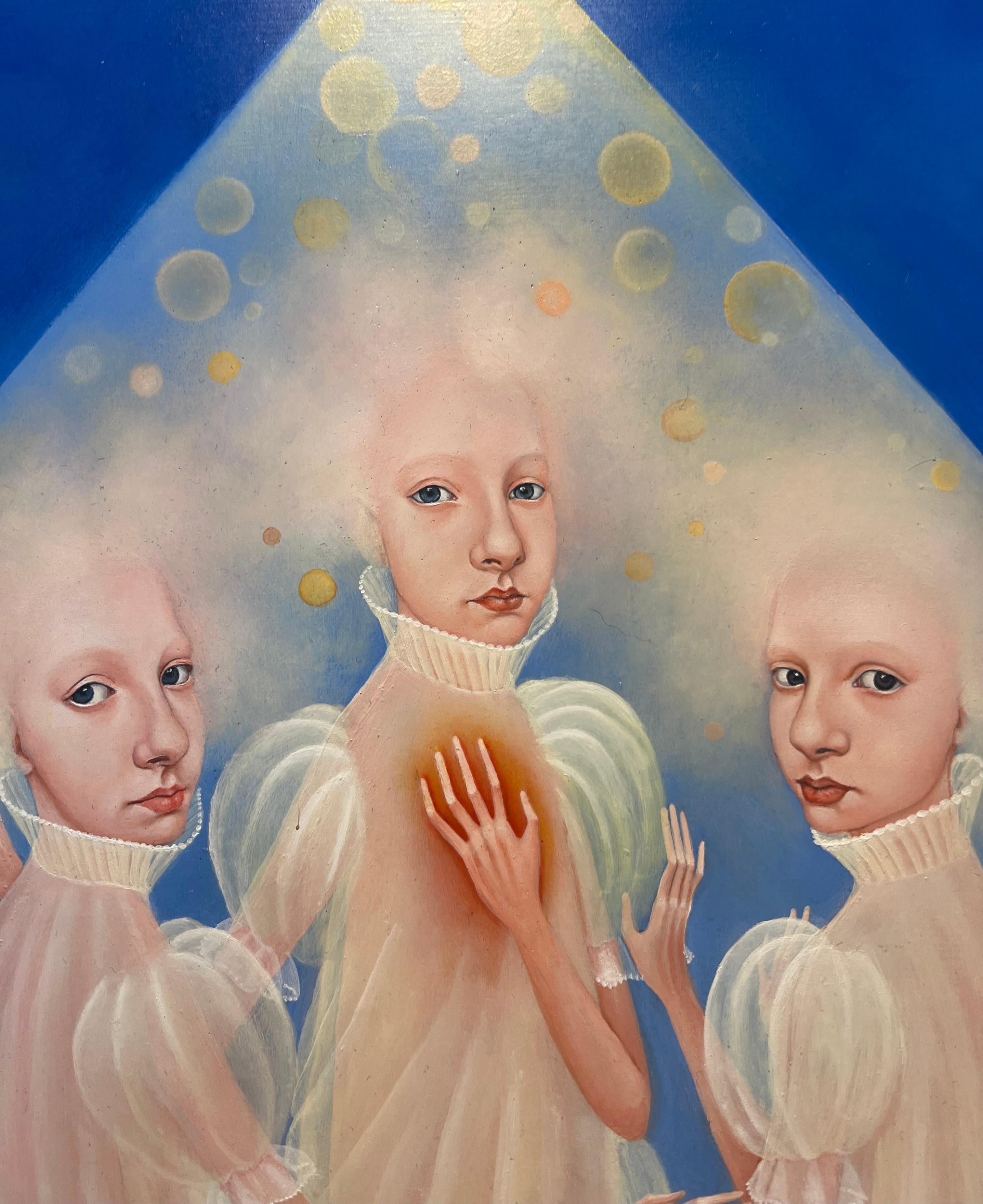
Meeting of the Minds Oil Painting on Panel People Female Figures En Stock

Heather Nevay nació en Glasgow, Escocia, el 13 de enero de 1965.

Estudió en la Escuela de Arte de Glasgow y se licenció con honores en Arte y Diseño (Textiles Impresos) en