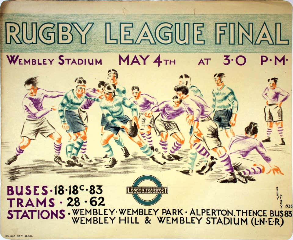Old Rugby Posts Vintage Rugby Posters - 2 For Sale on 1stDibs | vintage rugby league ...