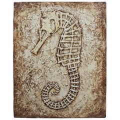 Retro Heather Pettersen Seahorse Acrylic Painting on Canvas Beach Ocean Fish