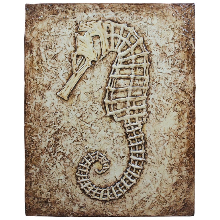 Heather Pettersen Seahorse Acrylic Painting on Canvas Beach Ocean Fish For Sale
