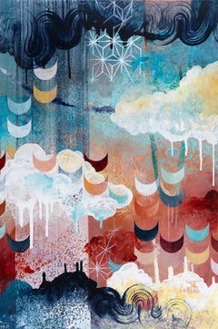 Jewell of the Heavens 1 - Pittura astratta contemporanea con accenti geometrici