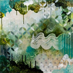 Mossy - Peinture abstraite texturée en vert