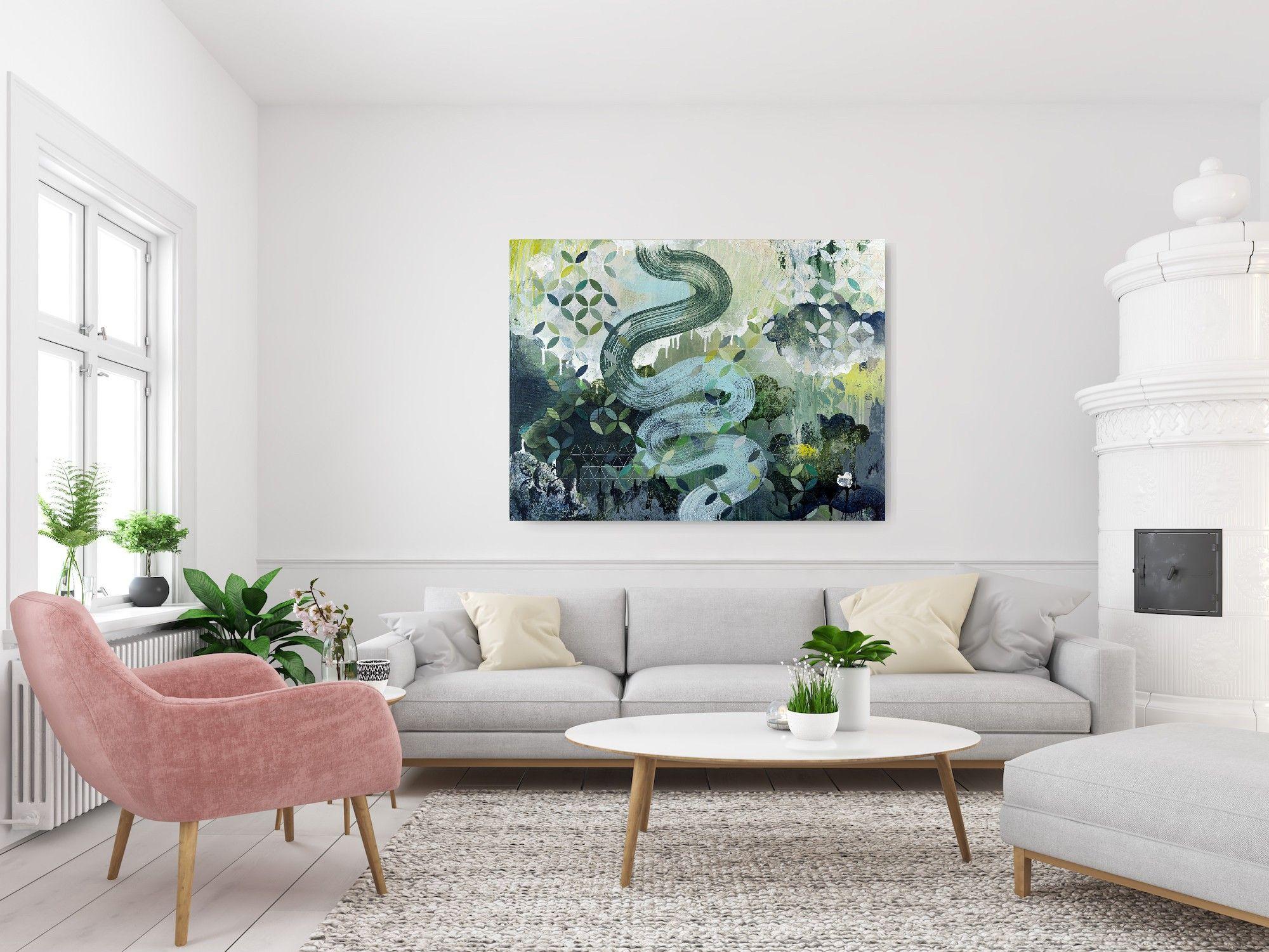 Rising, Gemälde, Acryl auf Holzplatte – Painting von Heather Robinson