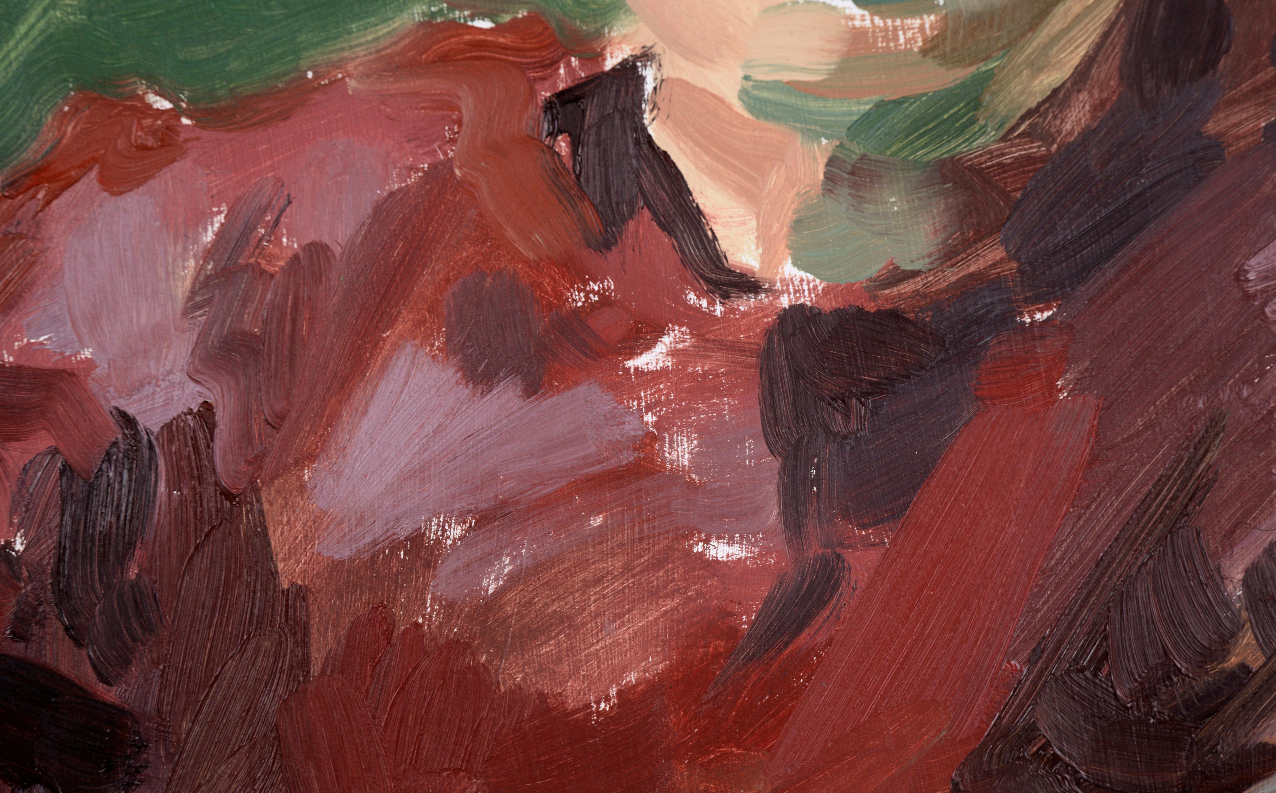 Portrait of a Woman in Red - Bay Area Figurative School Abstract Expressionist For Sale 2