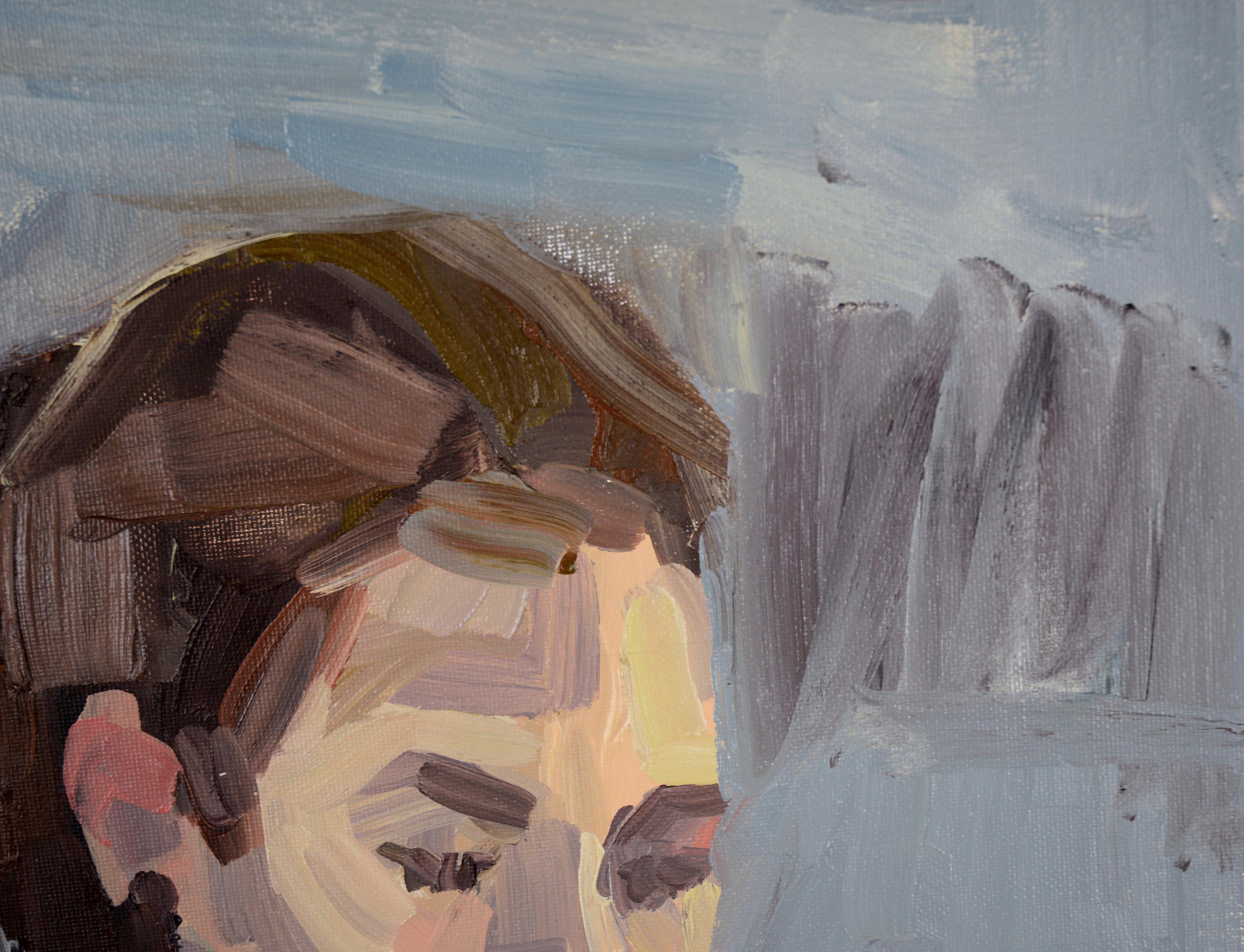 Portrait d'une femme en train de lire - École figurative de la baie de San Francisco - Expressionniste abstrait - Painting de Heather Speck