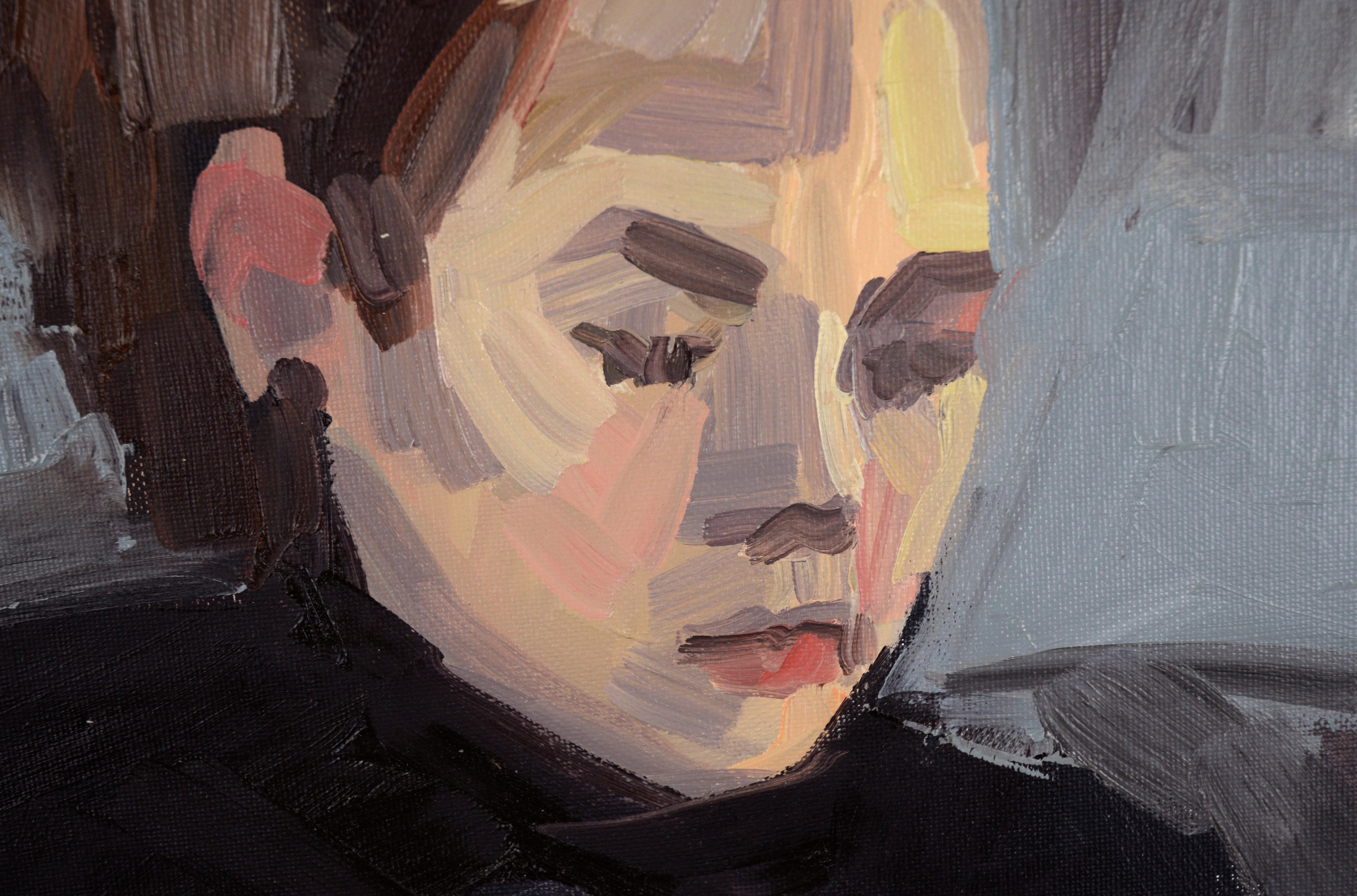 Portrait d'une femme en train de lire - École figurative de la baie de San Francisco - Expressionniste abstrait - Expressionnisme abstrait Painting par Heather Speck