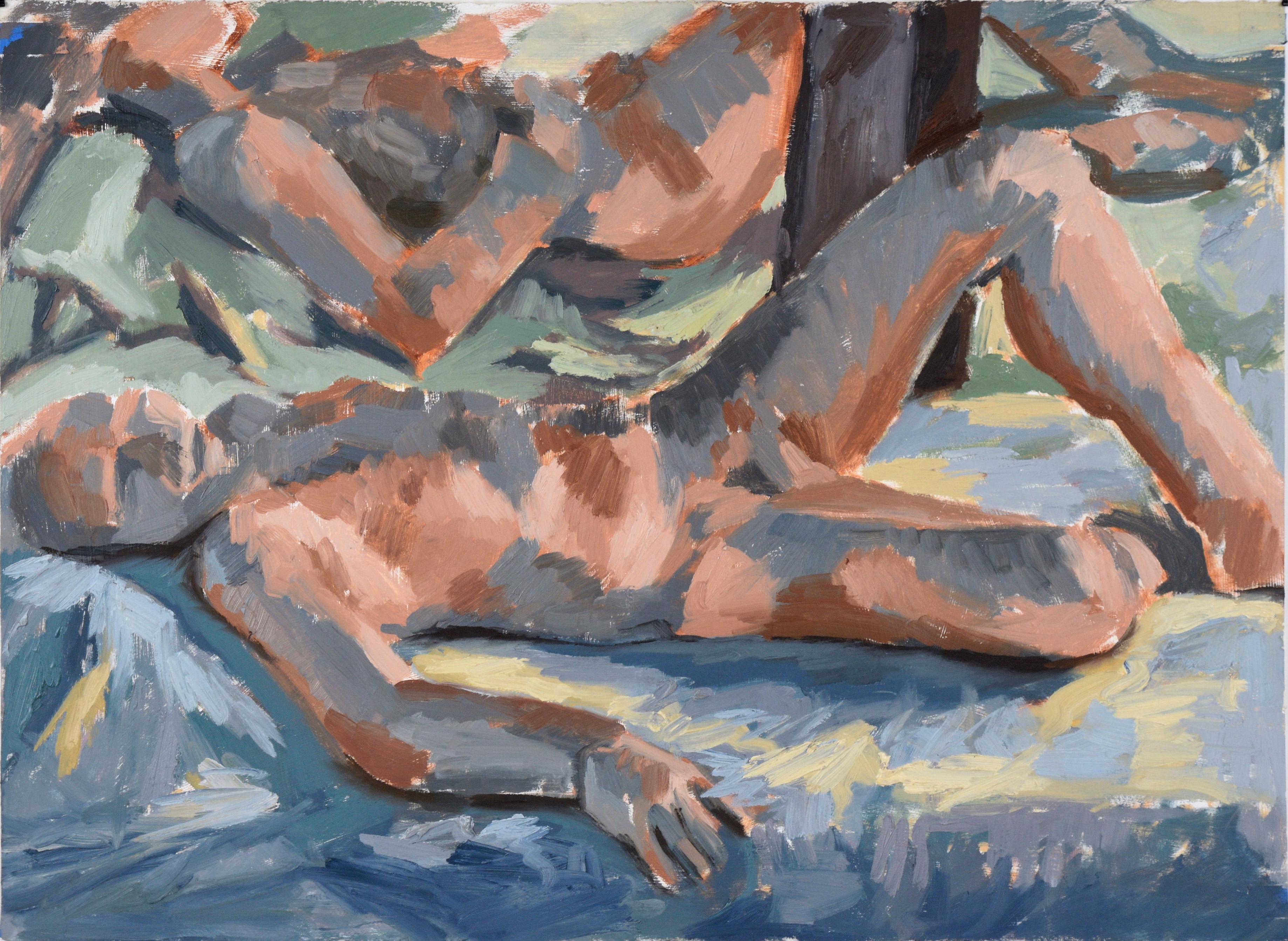 Heather Speck Figurative Painting - Two Reclining Figures - Bay Area Figurative School Abstract Expressionist