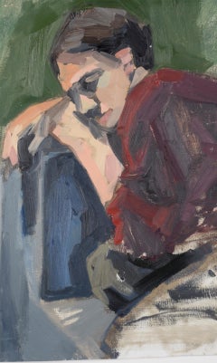 Femme endormie dans un fauteuil - Bay Area Figurative School Abstract Expressionist