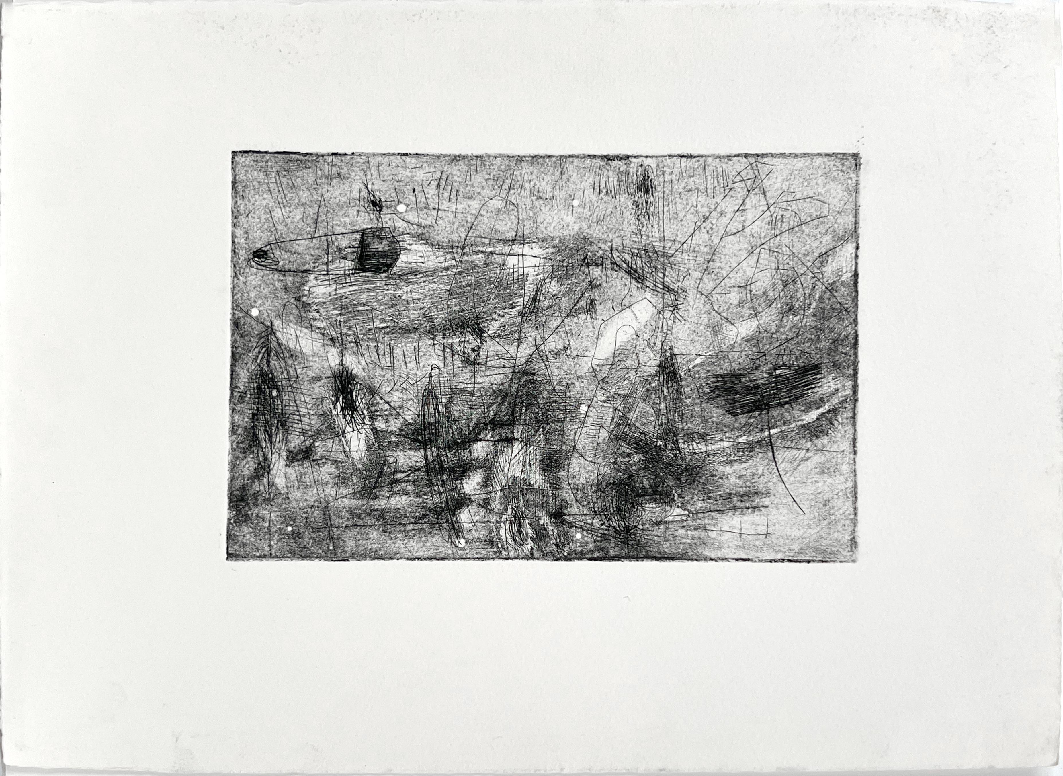 Abstract W/Woman Carrying a Young Child Finely Detailed Collotype on paper - Print by Heather Speck