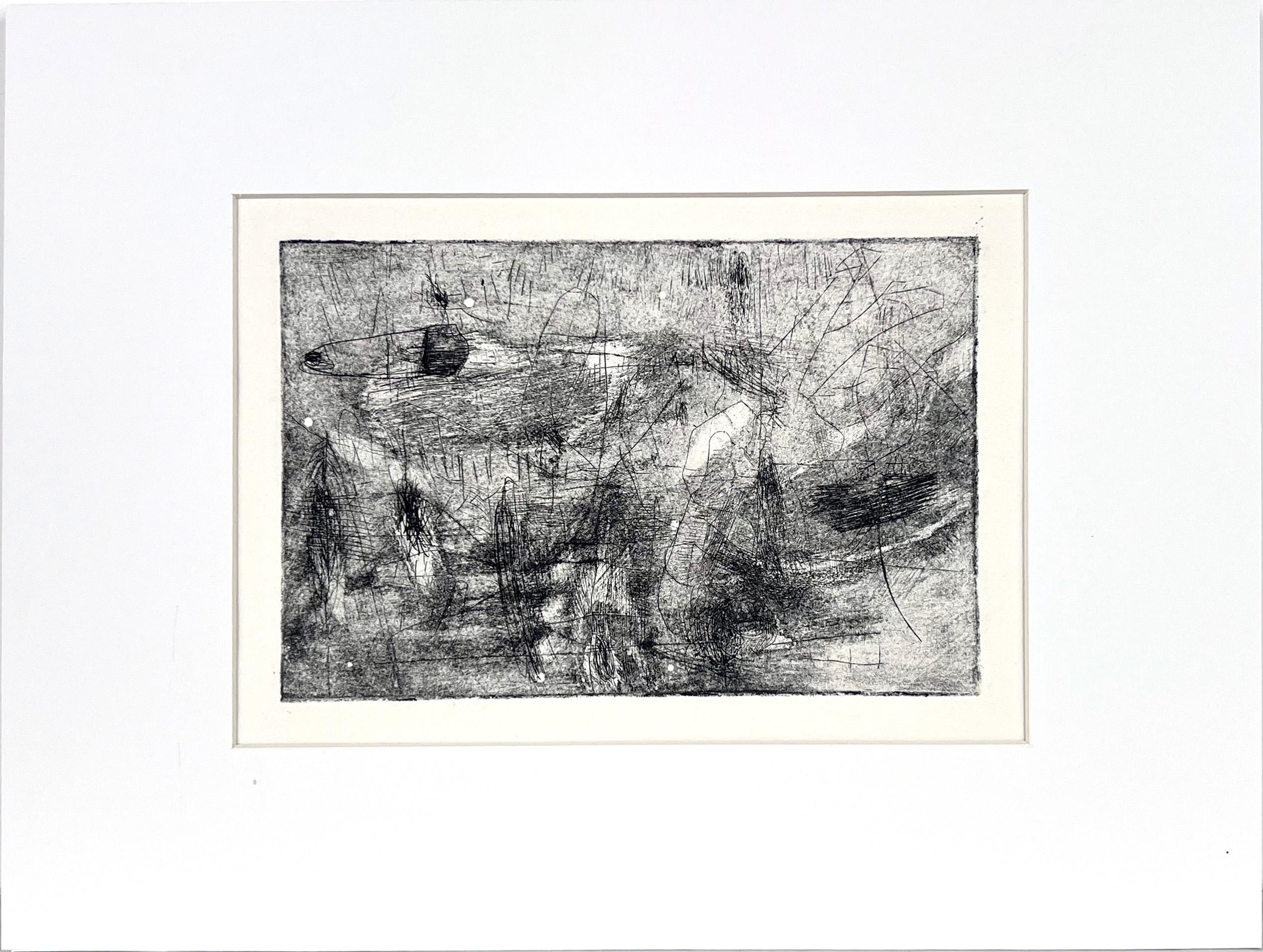 Heather Speck Figurative Print - Abstract W/Woman Carrying a Young Child Finely Detailed Collotype on paper