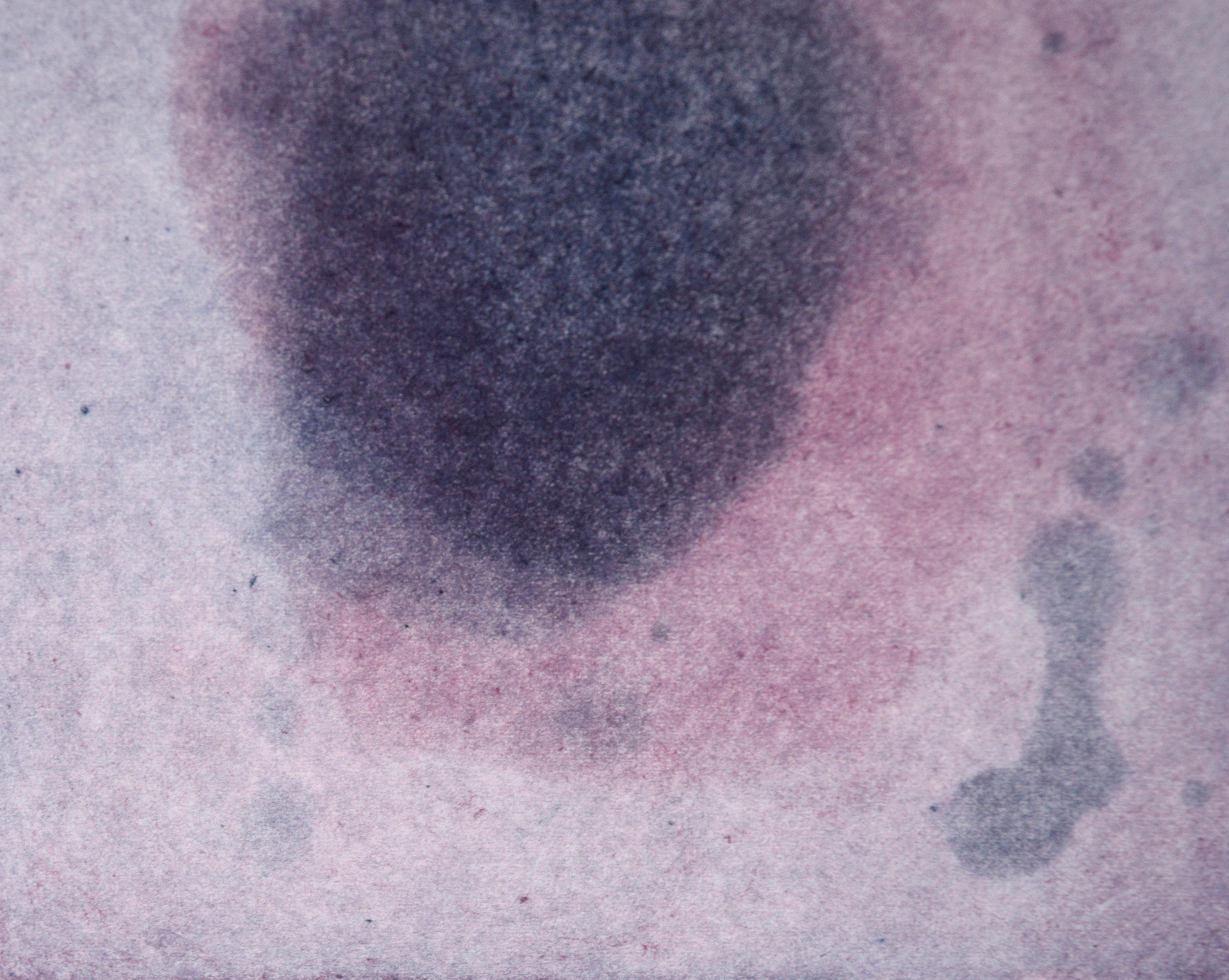 Lavender Nebula - Transfer Monotype in Oil on Paper For Sale 1