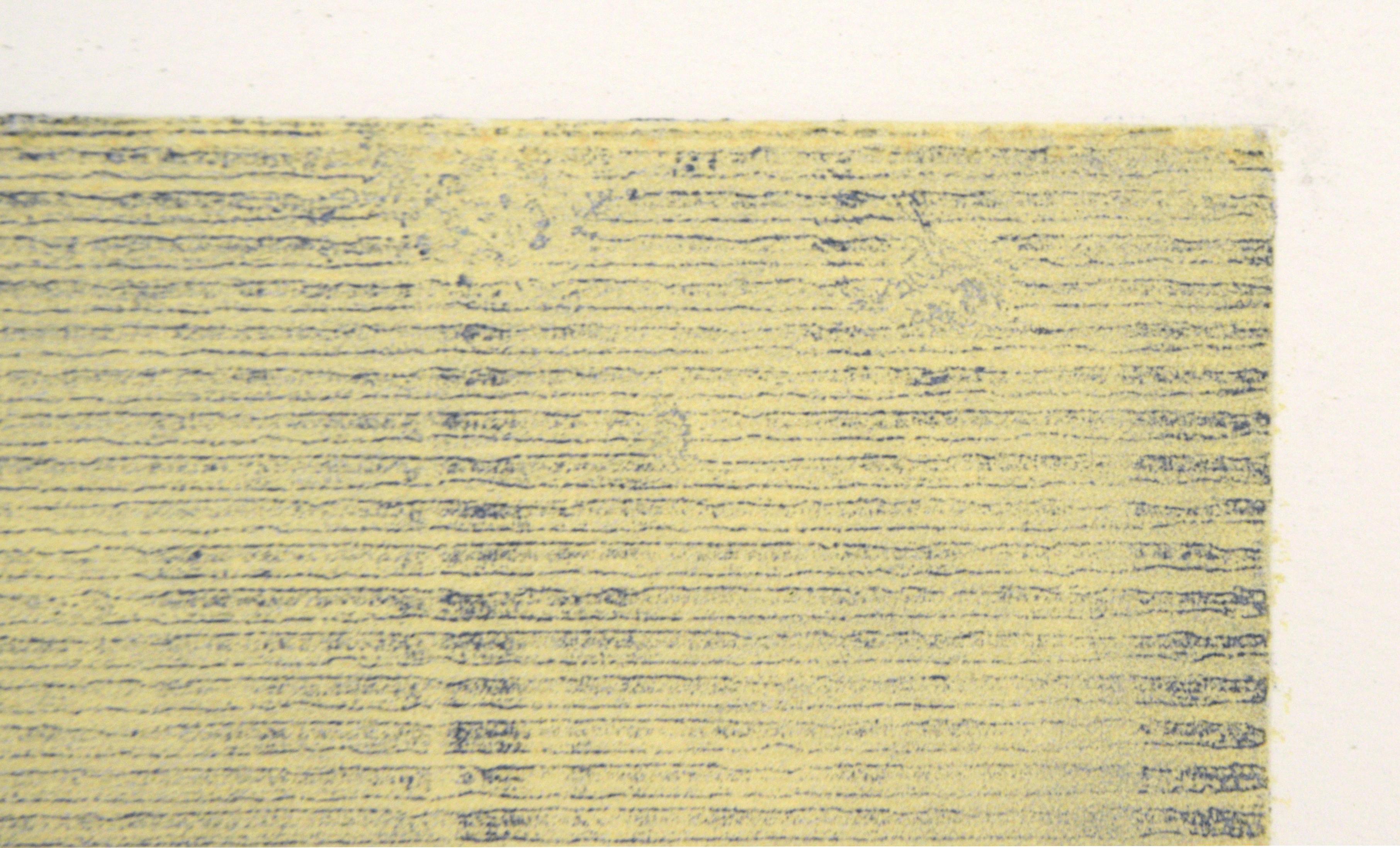 Minimalistische Transfer-Monogramm-Monogramm in Öl auf Papier, Not Quite Green (Abstrakter Expressionismus), Print, von Heather Speck