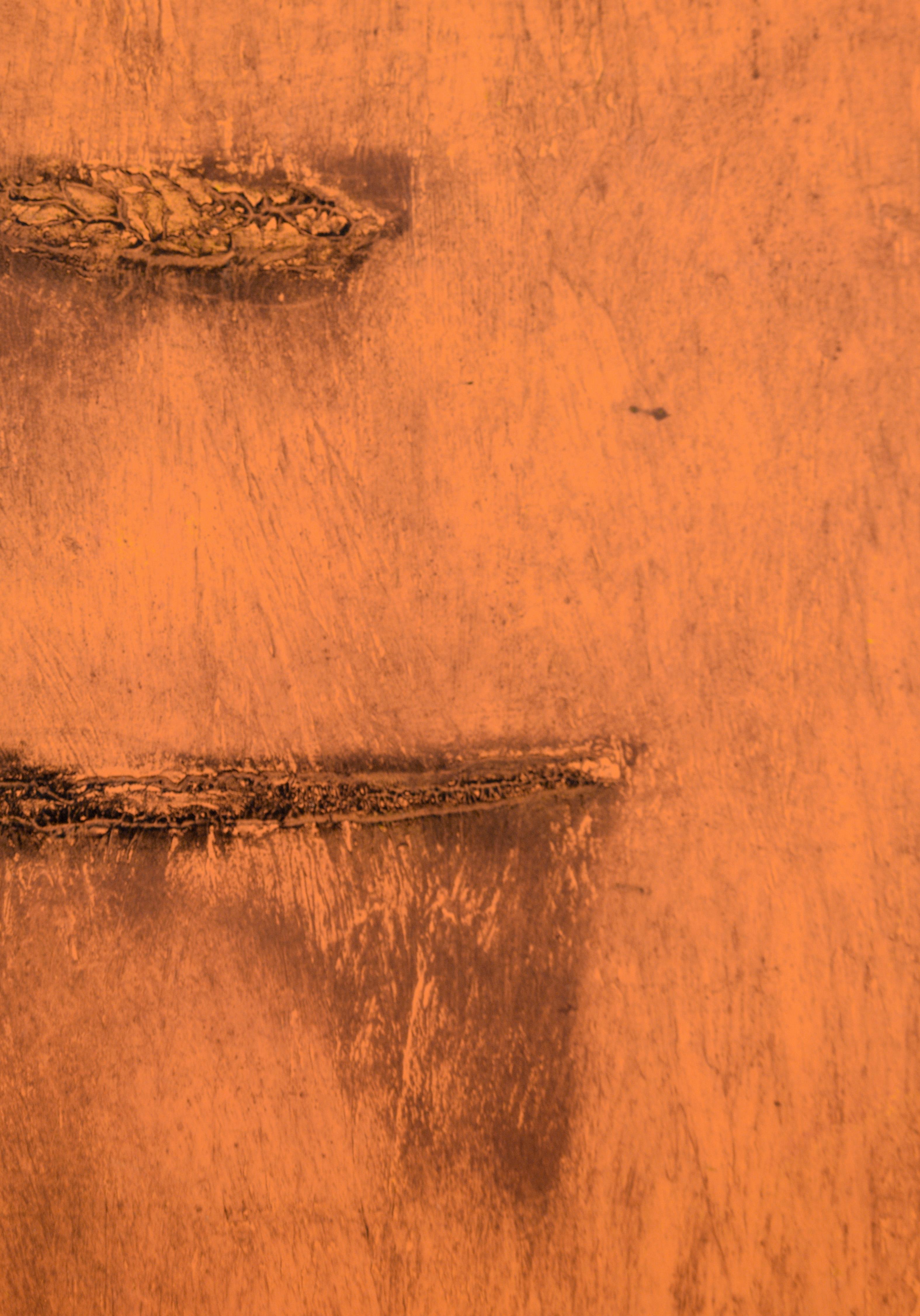 Orange Deadpan – Monodruck EV auf Papier (Abstrakter Expressionismus), Print, von Heather Speck