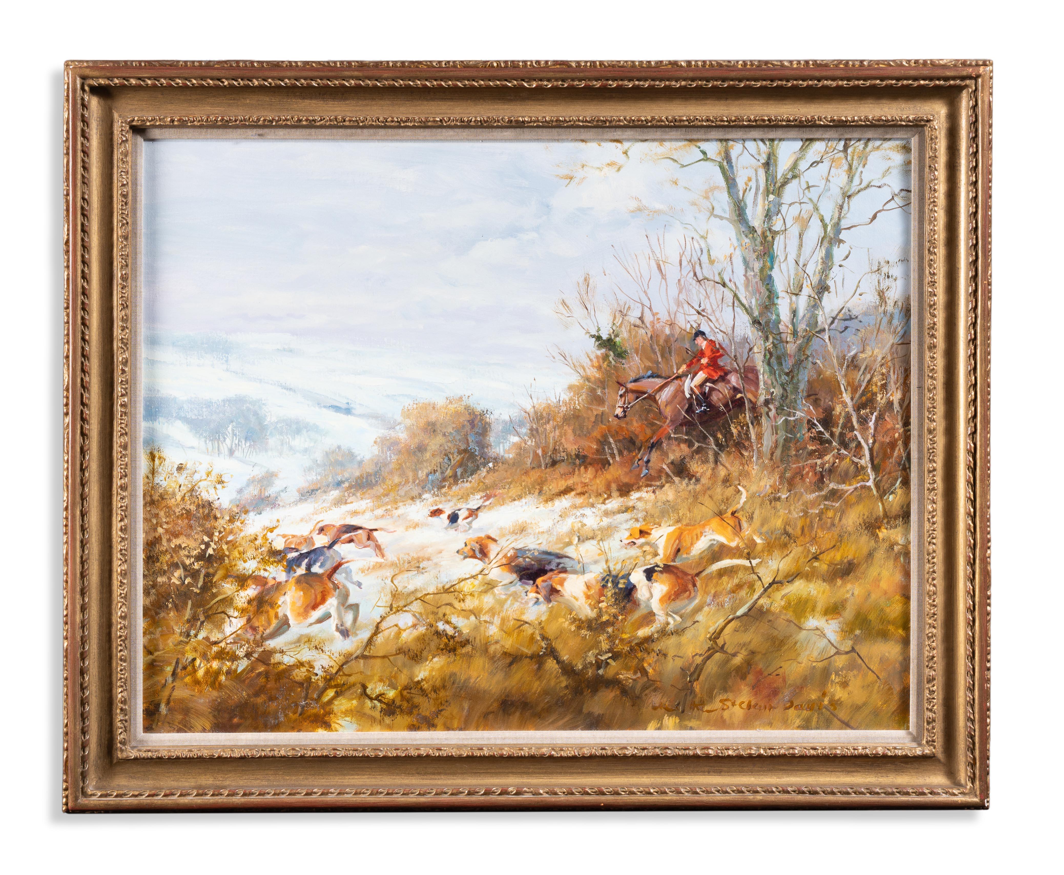 Animal Painting Heather St Clair Davies - In Full Flow" - Une scène de chasse