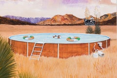 "Oasis" Vibrantly Painted Pool in Desert by Heather Sundquist Hall