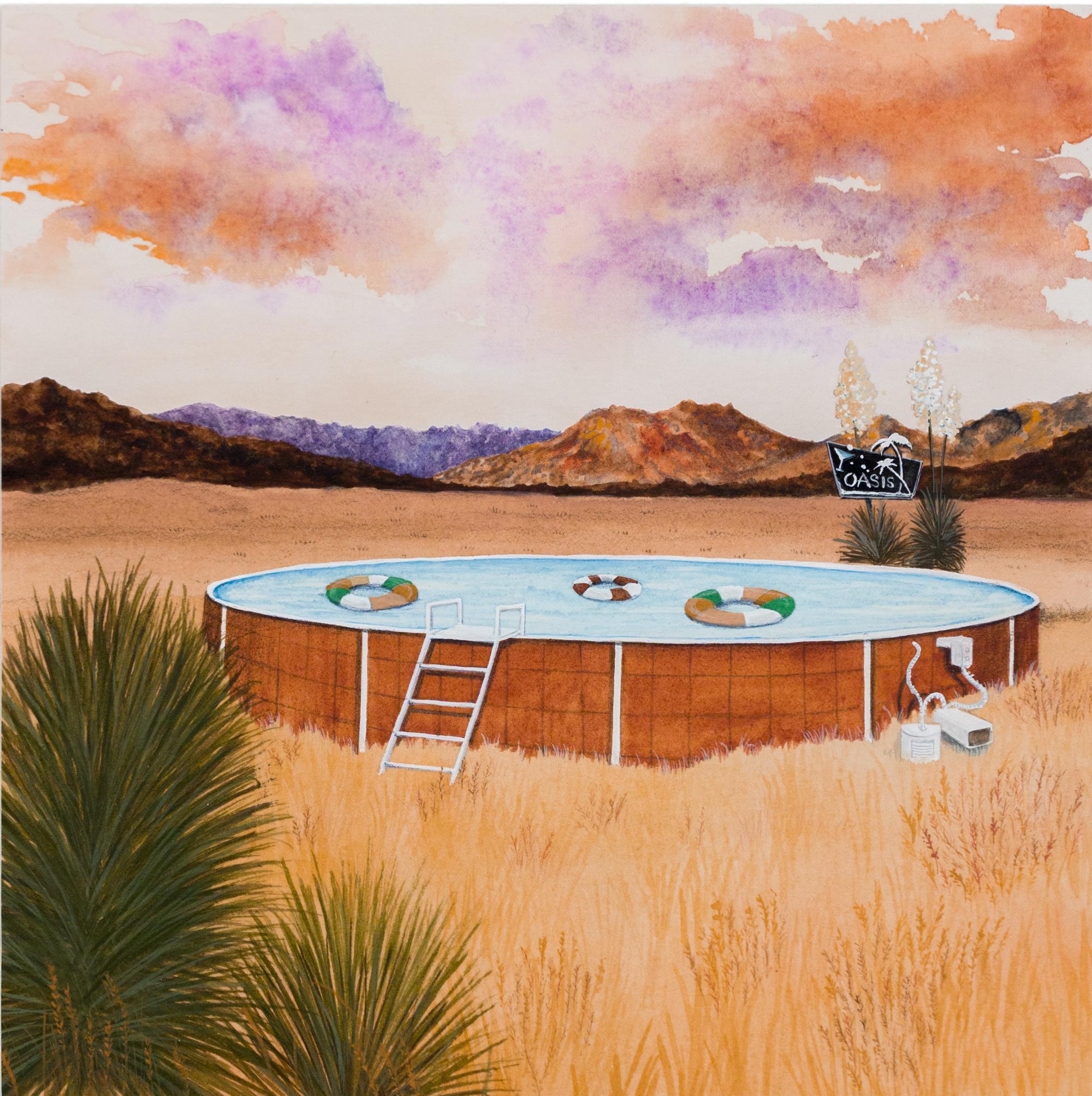 This piece titled "Oasis" is an original artwork by Heather Sundquist Hall, as part of the Paradigm's "Breaking Through" exhibition.   The exhibition showcases each artist's individual visual vocabulary as they display how they break through