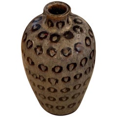 Heather Taupe with Black Circles Vase, China, Contemporary