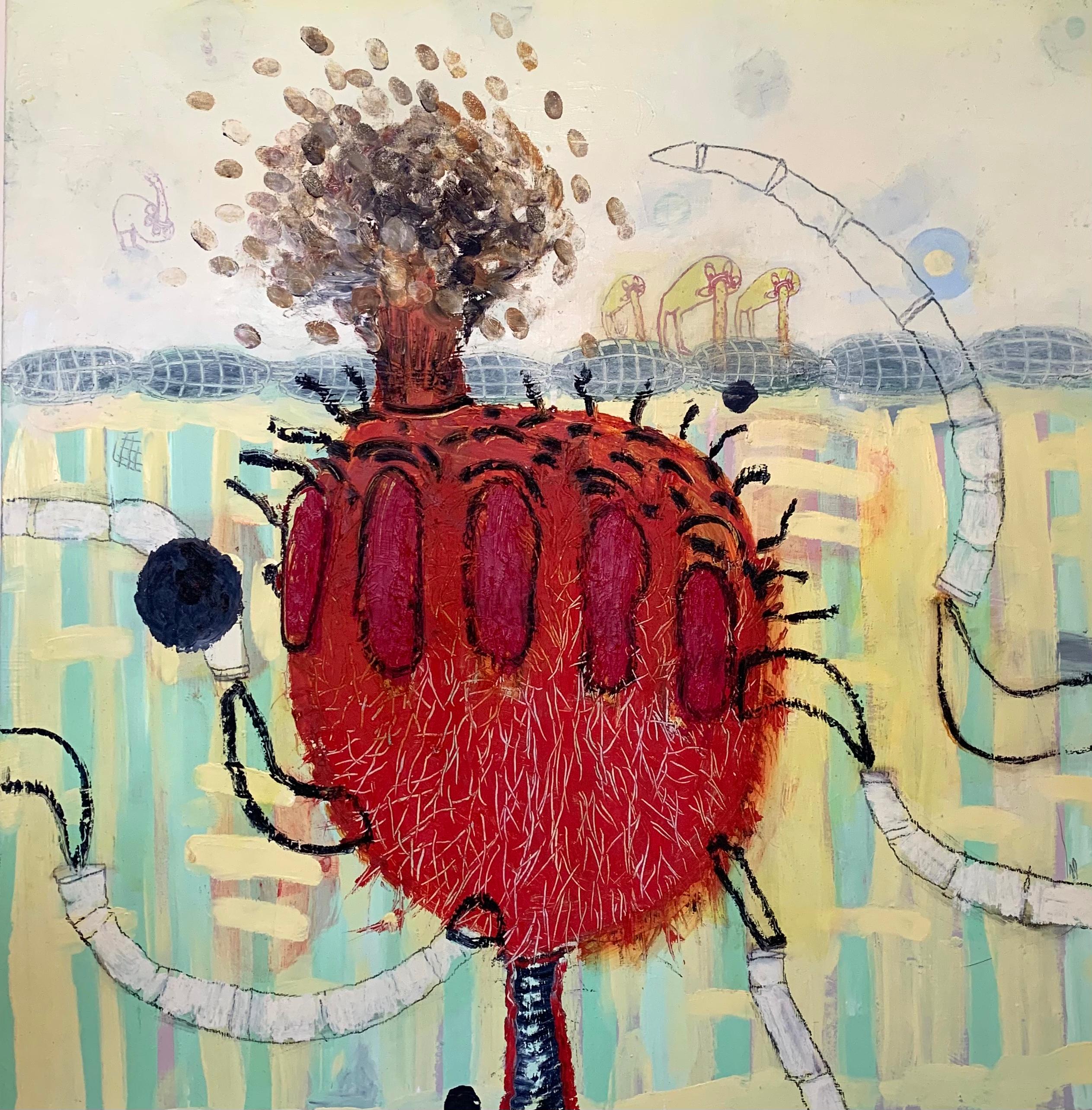 Heather Wilcoxon, Blow Out, Olio su tavola, 2007 in vendita 1