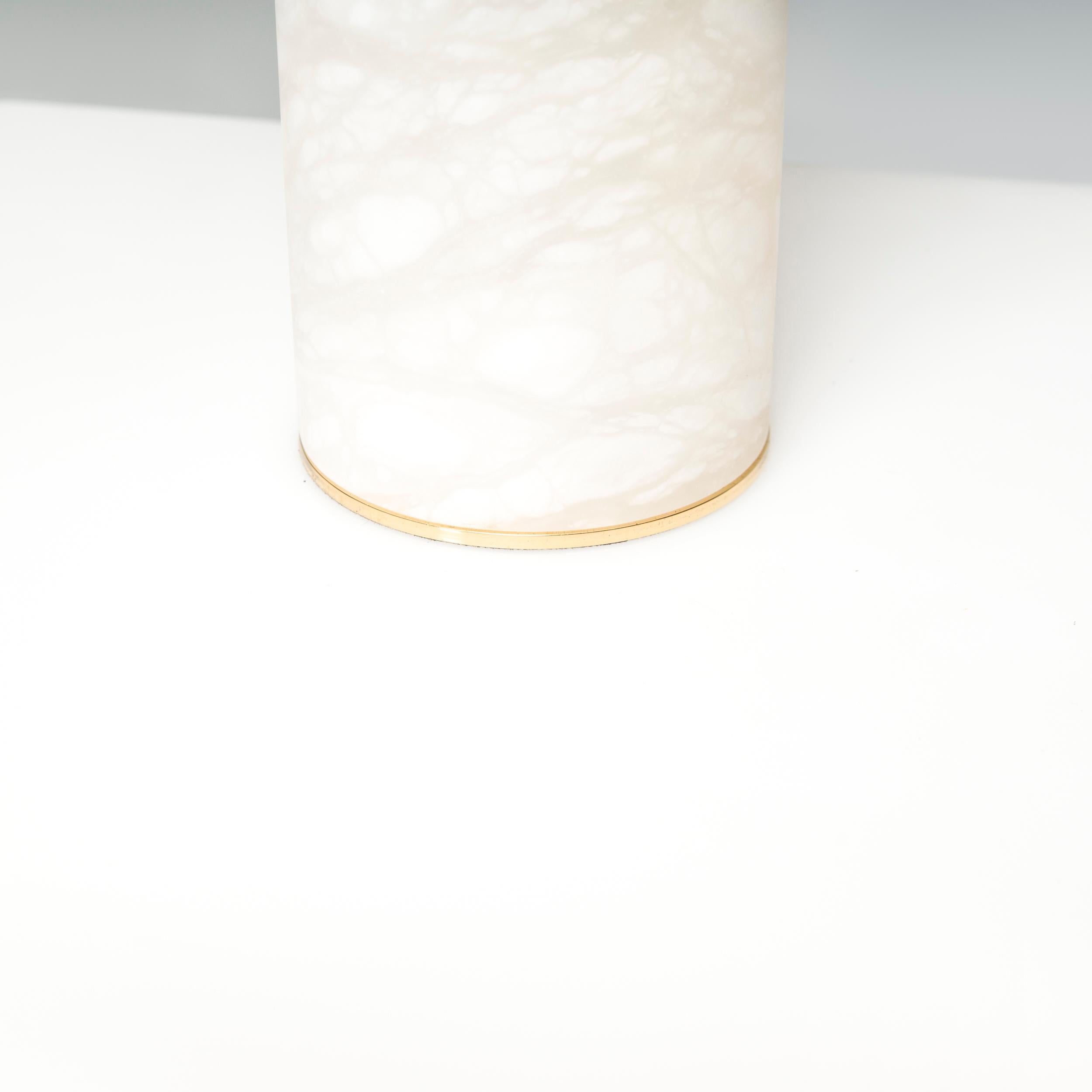 Heathfield & Co. Azaila Tischlampe aus rosa Alabaster mit Messing- und Seidenschirm  im Angebot 3