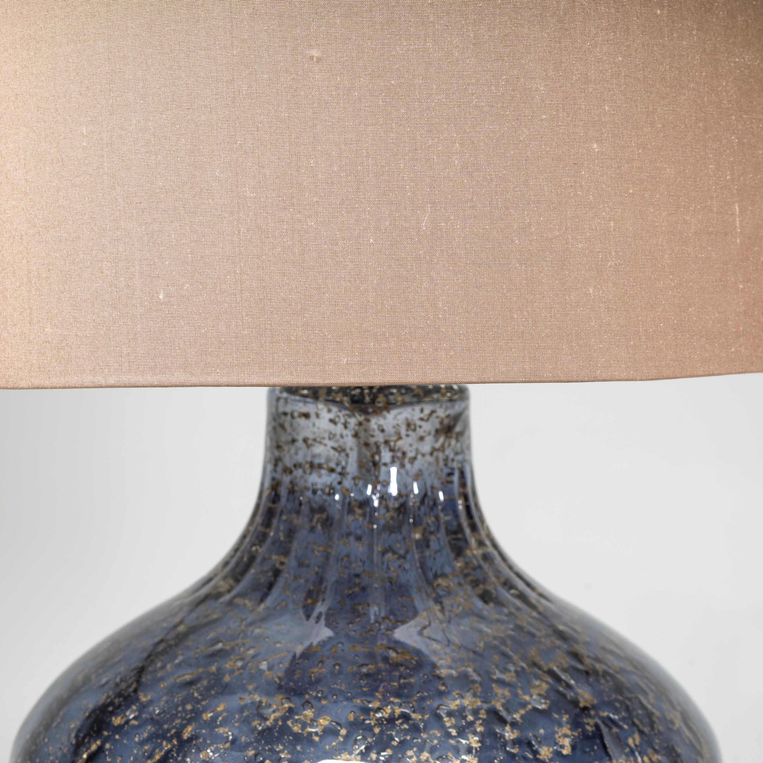 Contemporary Heathfield & Co Vivienne Medium Blue Glass Table Lamp