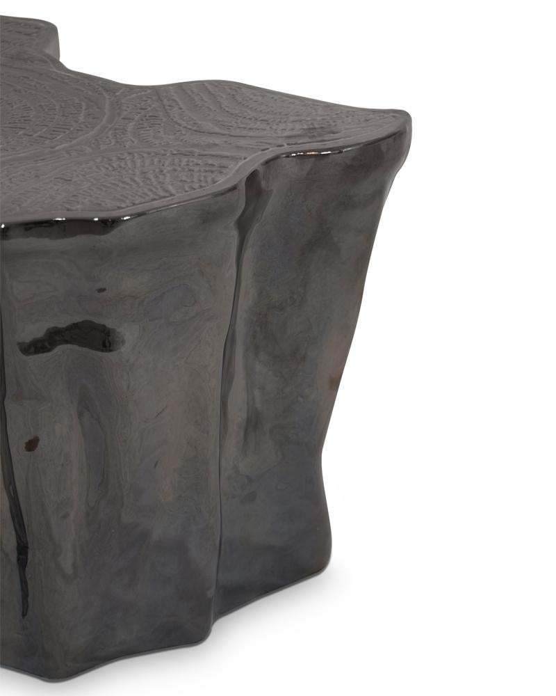 black ceramic outdoor side table