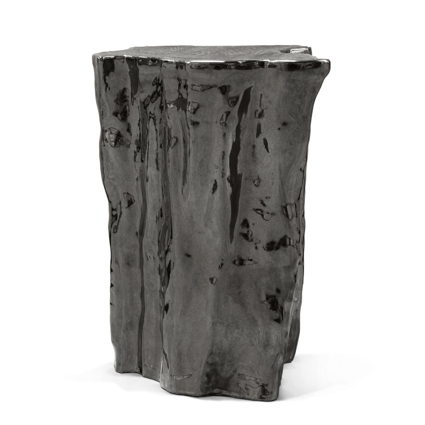 Portuguese Heaven Black Low Ceramic Side Table For Sale