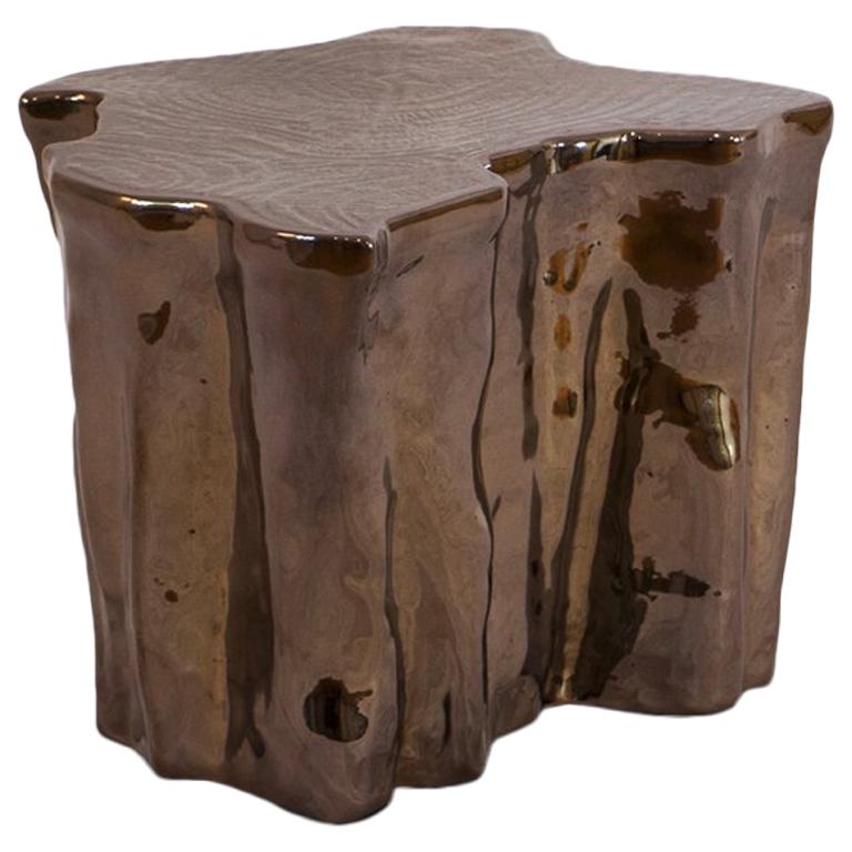 Heaven Brown Ceramic Side Table For Sale