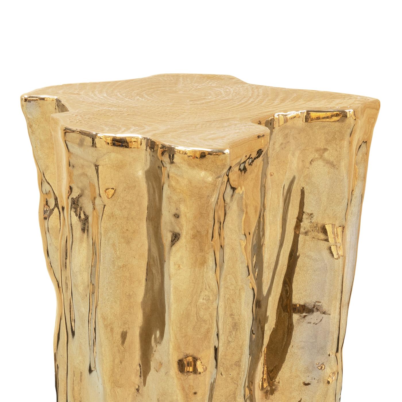 Contemporary Heaven Gold Low Ceramic Side Table For Sale