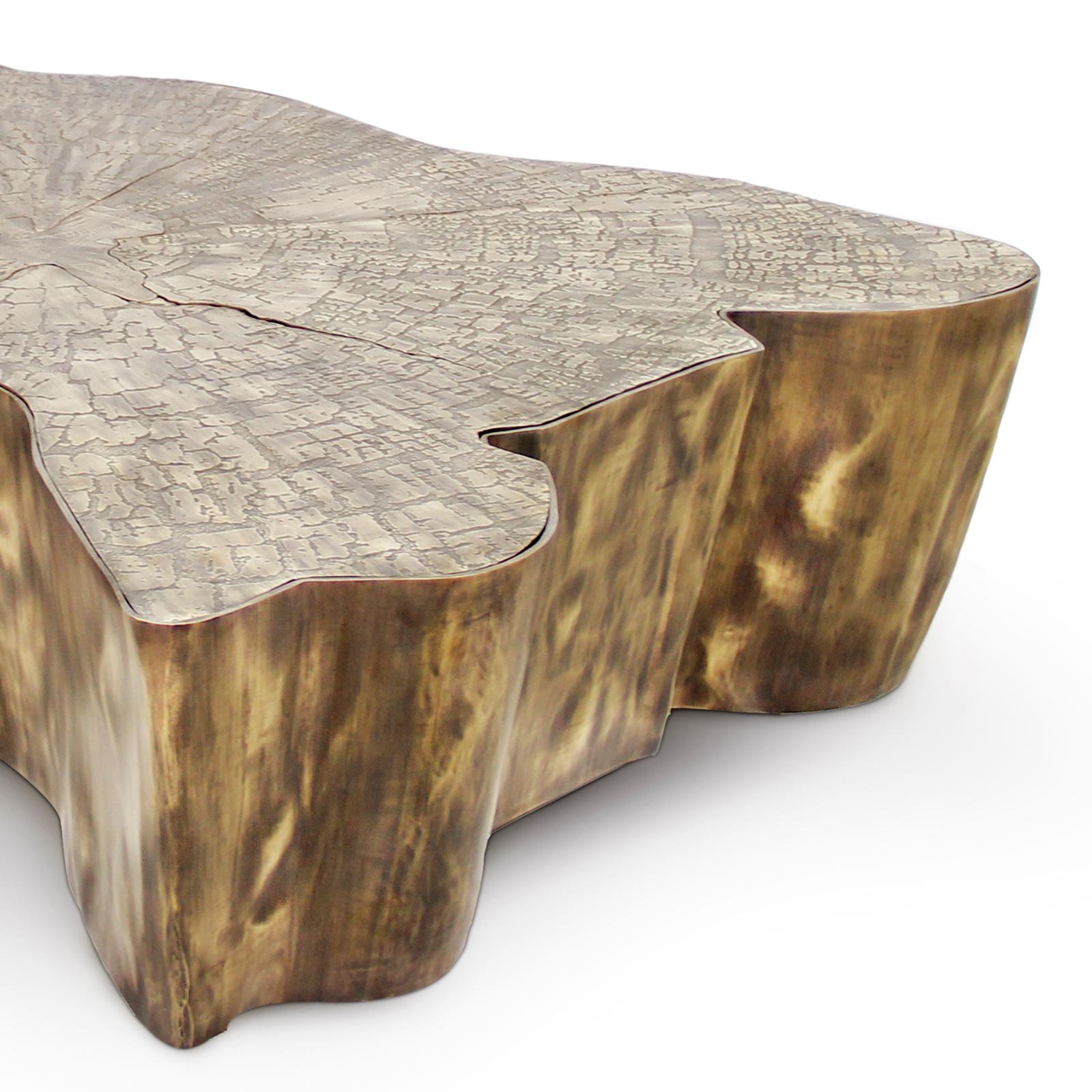 Brass Heaven Patinated Coffee Table For Sale