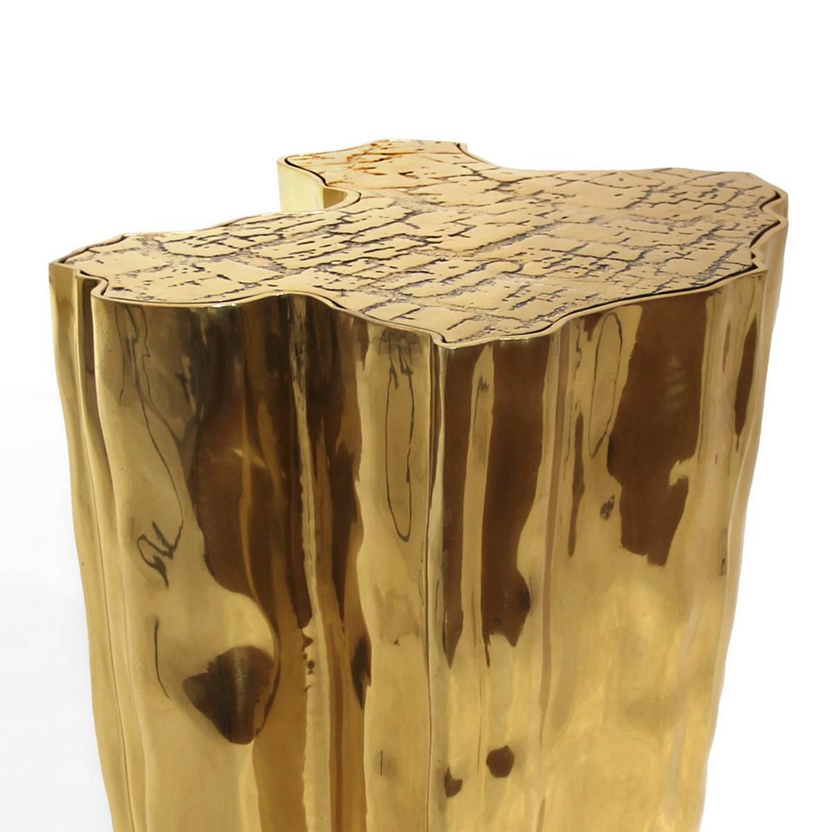 Heaven Side Table in Polished Solid Brass In New Condition For Sale In Paris, FR