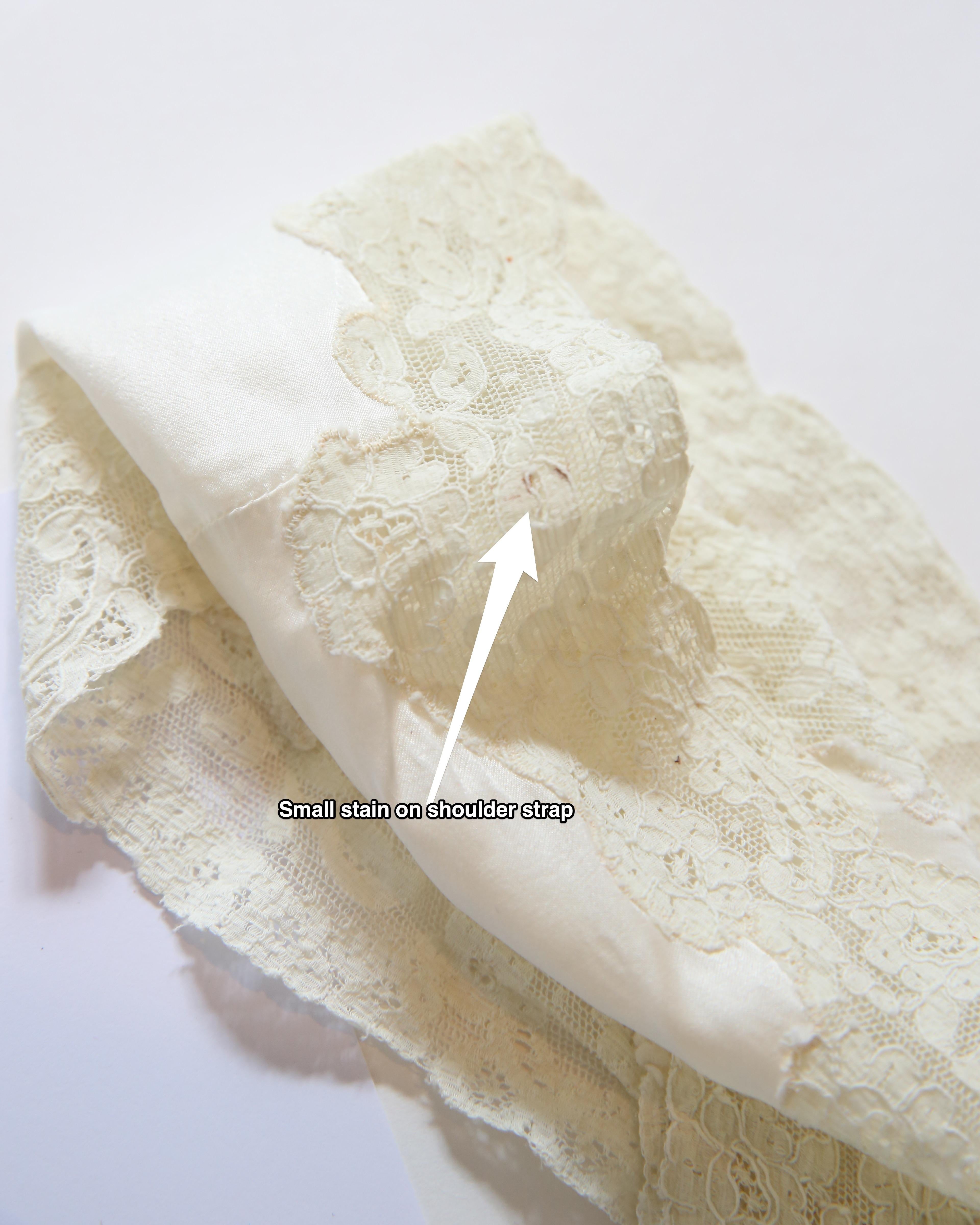 Heavenly Fischer vintage 40s silk white ivory lace wedding night gown slip dress 10