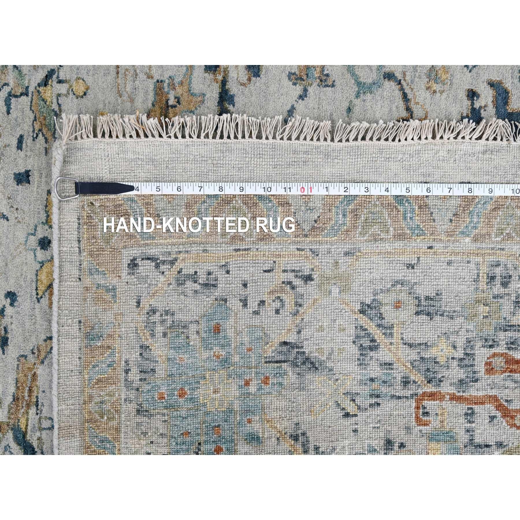 Heavenly Gray Heriz Design Handgeknüpfter orientalischer Teppich aus reiner Wolle 8'10