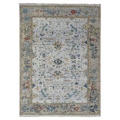 Heavenly Gray Heriz Design Hand Knotted Pure Wool Oriental Rug 8'10" x 11'11"