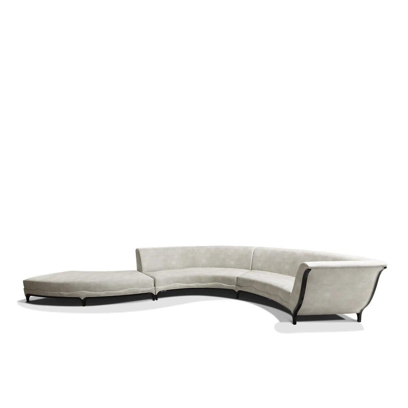 Blissful arcs curve to form the Heavenly Sofa. Defined by a hand-carved wood frame and taut upholstery, Heavenly is two pieces and can be oriented right or left. If you are looking for glorious comfort and divine style, Heavenly is ready to fill