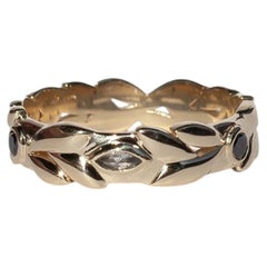 Heaven’s Garden Wide Band Ring in 14K Gold & Diamonds by Anastassia Sel Jewelry