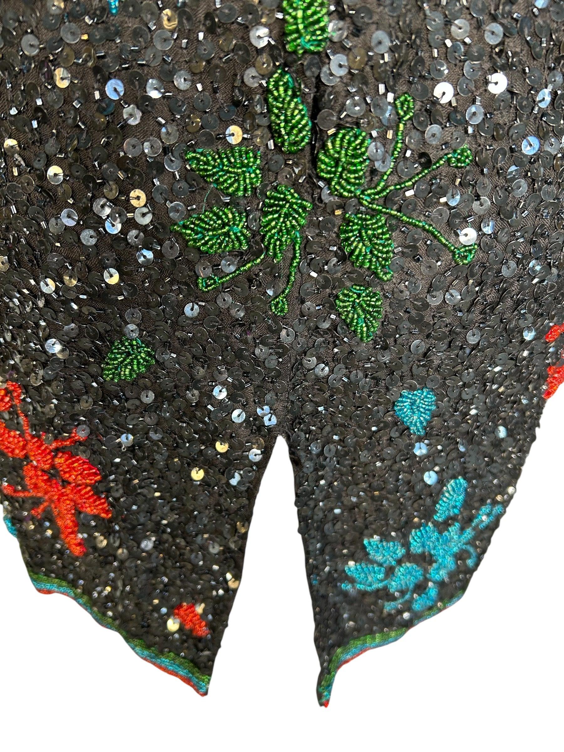 Heavily Beaded & Sequined Tunic Micro Dress, 1980s In Excellent Condition For Sale In Los Angeles, CA