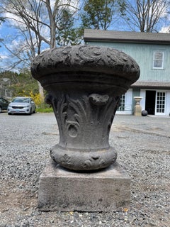 Heavily-Carved 18th C Belgian Bluestone Table Base