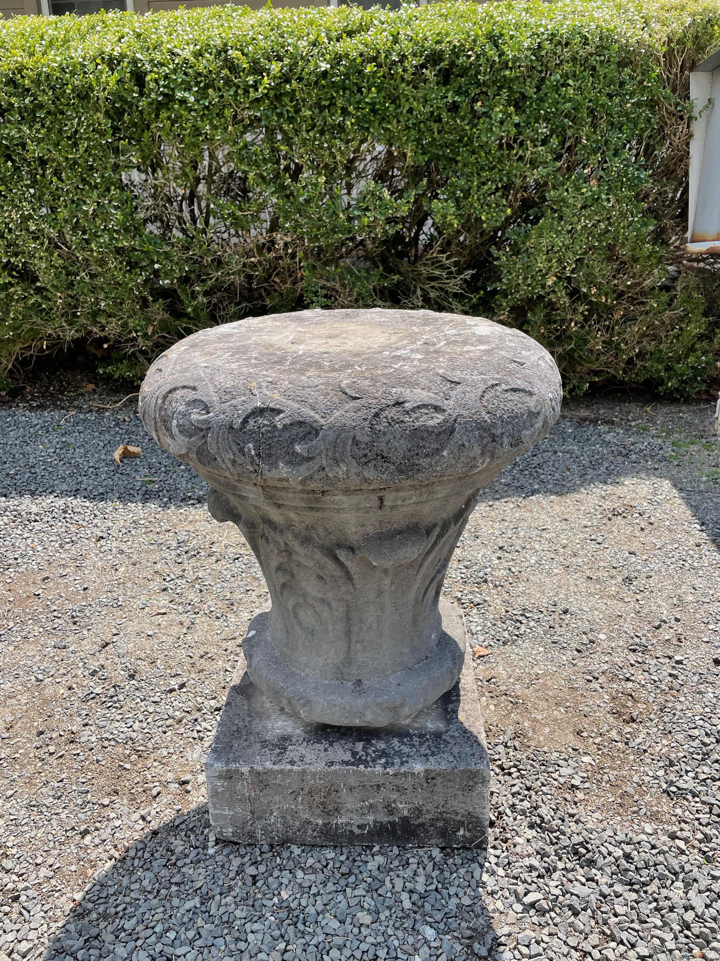 18th Century and Earlier Heavily-Carved 18th C Belgian Bluestone Table Base